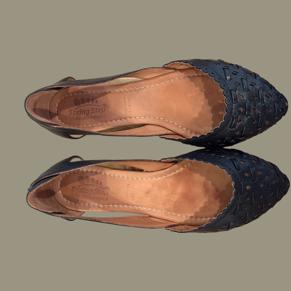 Spring Step Navy Cut-Out Flats
